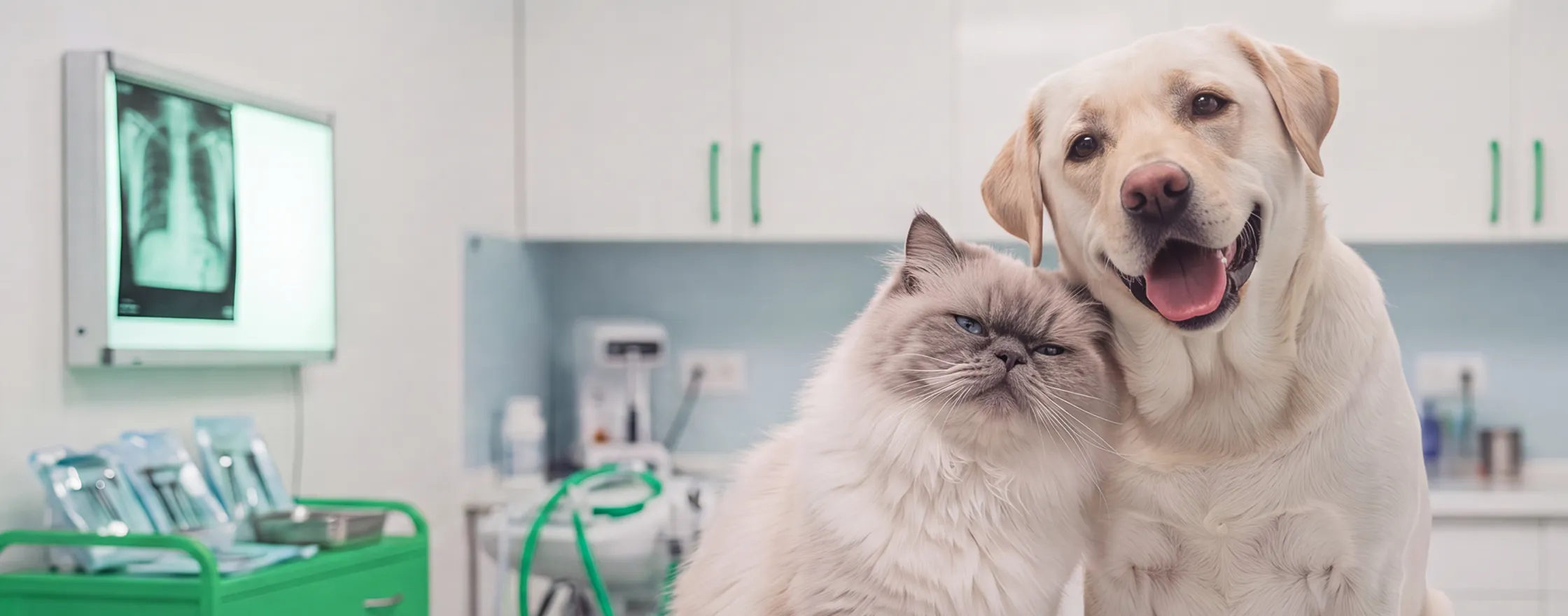 Pes a kočka u veterináře